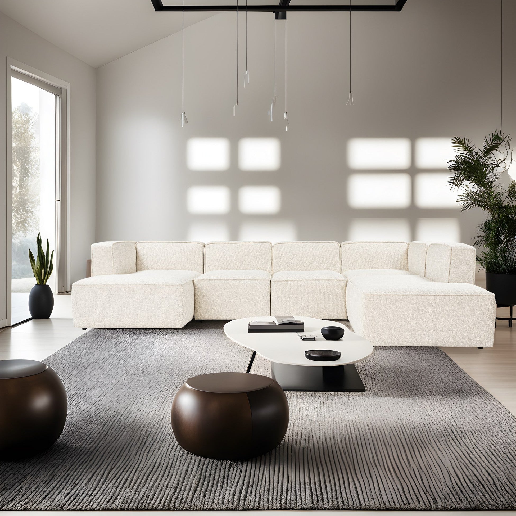 Canapé d'angle More M (M5-M1-M1-M2-M3) - Cream