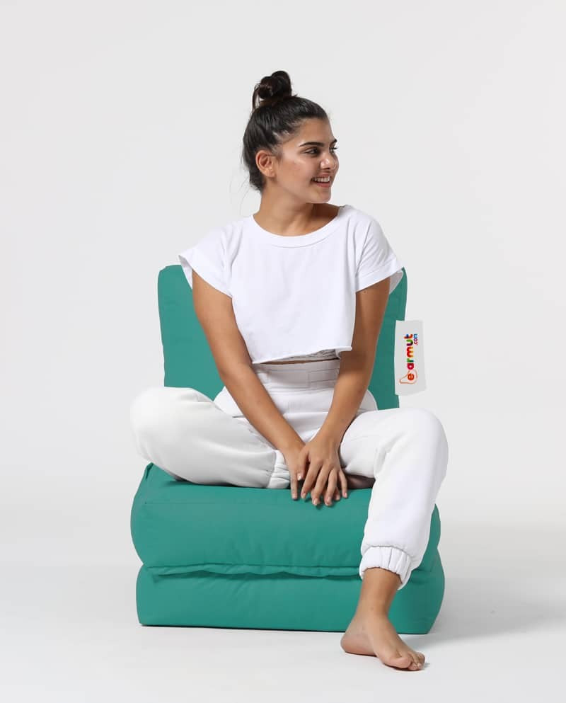 Siesta Pouf convertible / coussin de sol Bleu vert