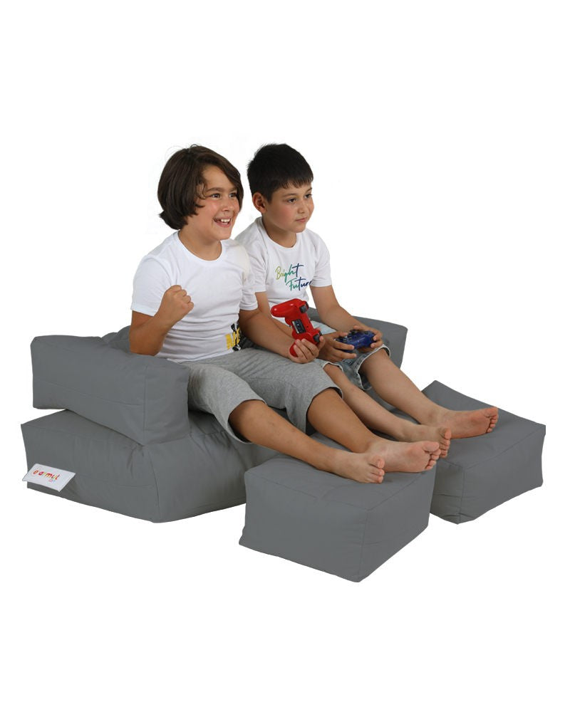 Sac de haricots de jardin Kids Double Seat Pouf - Fume