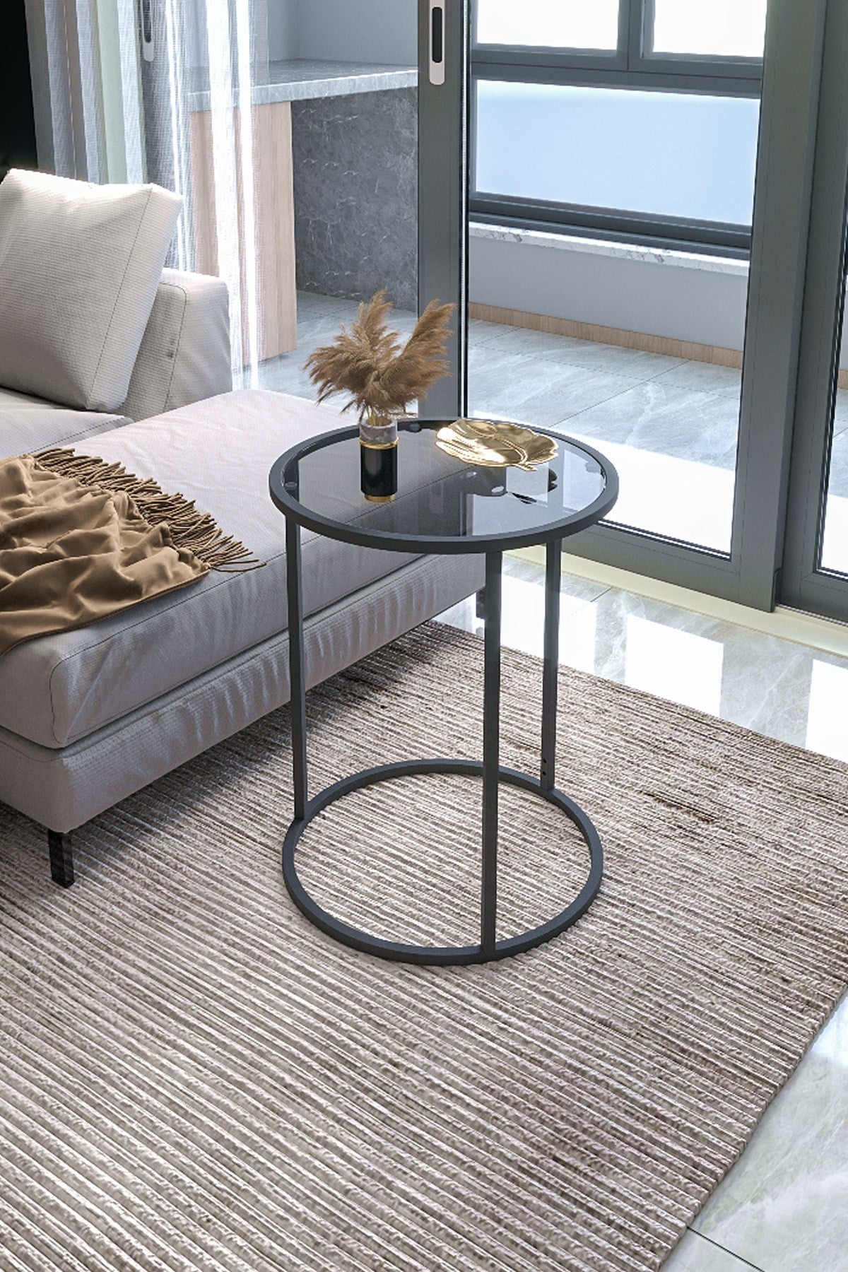 Table d'appoint Alya Tekli - Black, Glass