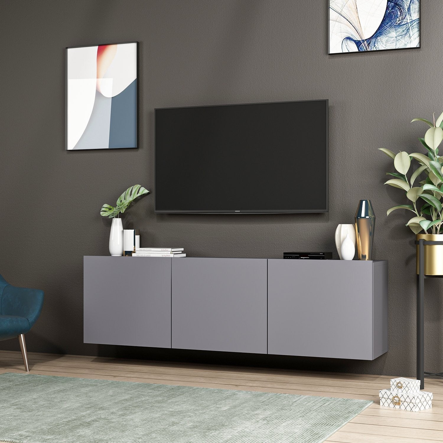 Meuble TV White - Anthracite
