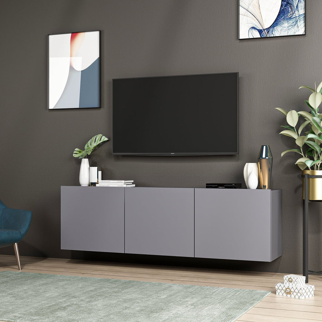 Meuble TV White - Anthracite