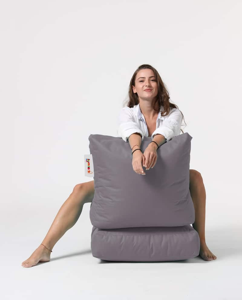 Pouf convertible / coussin de sol Kendel Gris