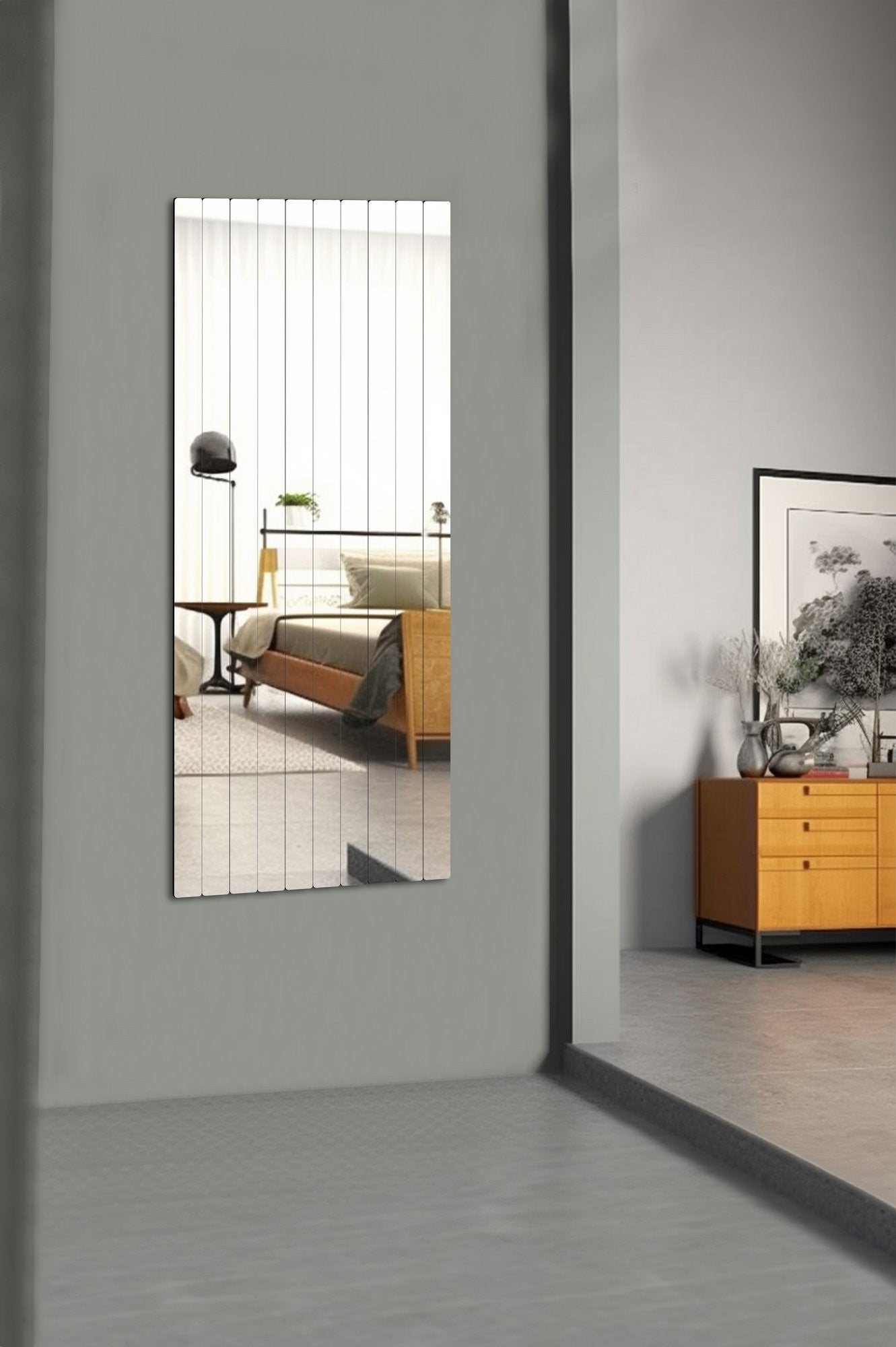 Miroir Rectangular Stripe - 5 x 100 cm ( 10 Pieces ) - Silver