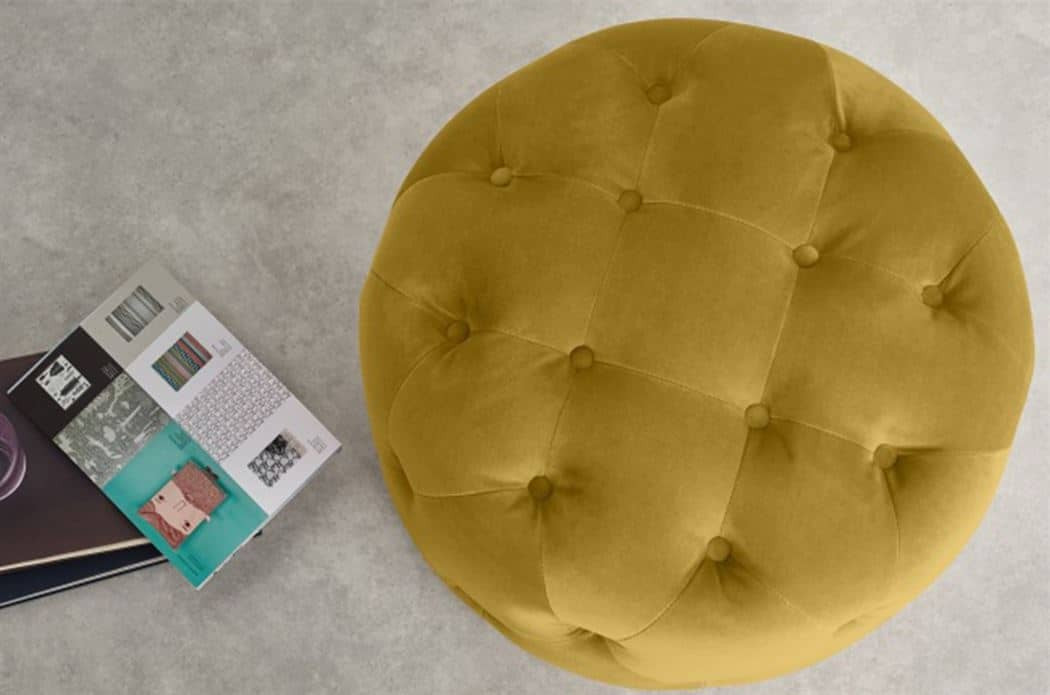 Pouf en velours avec Boutons Veronica