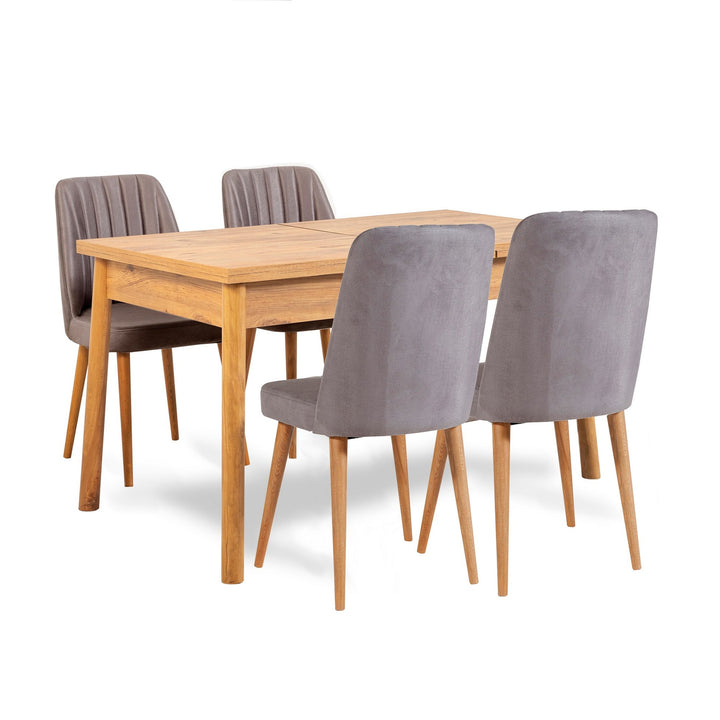 Ensemble table à manger et chaises extensibles (6 pièces) Santiago Atlantic Grey