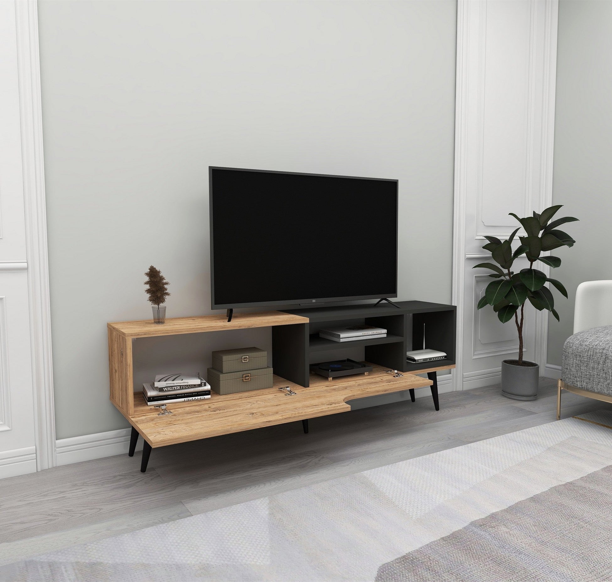 Meuble TV Alba - Atlantic Pine, Anthracite