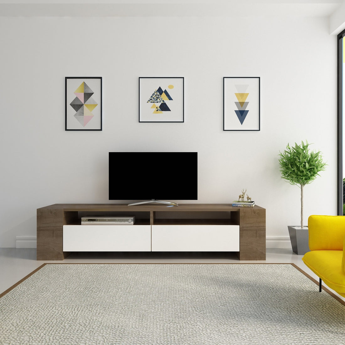 Meuble TV Sosruko - Walnut, White
