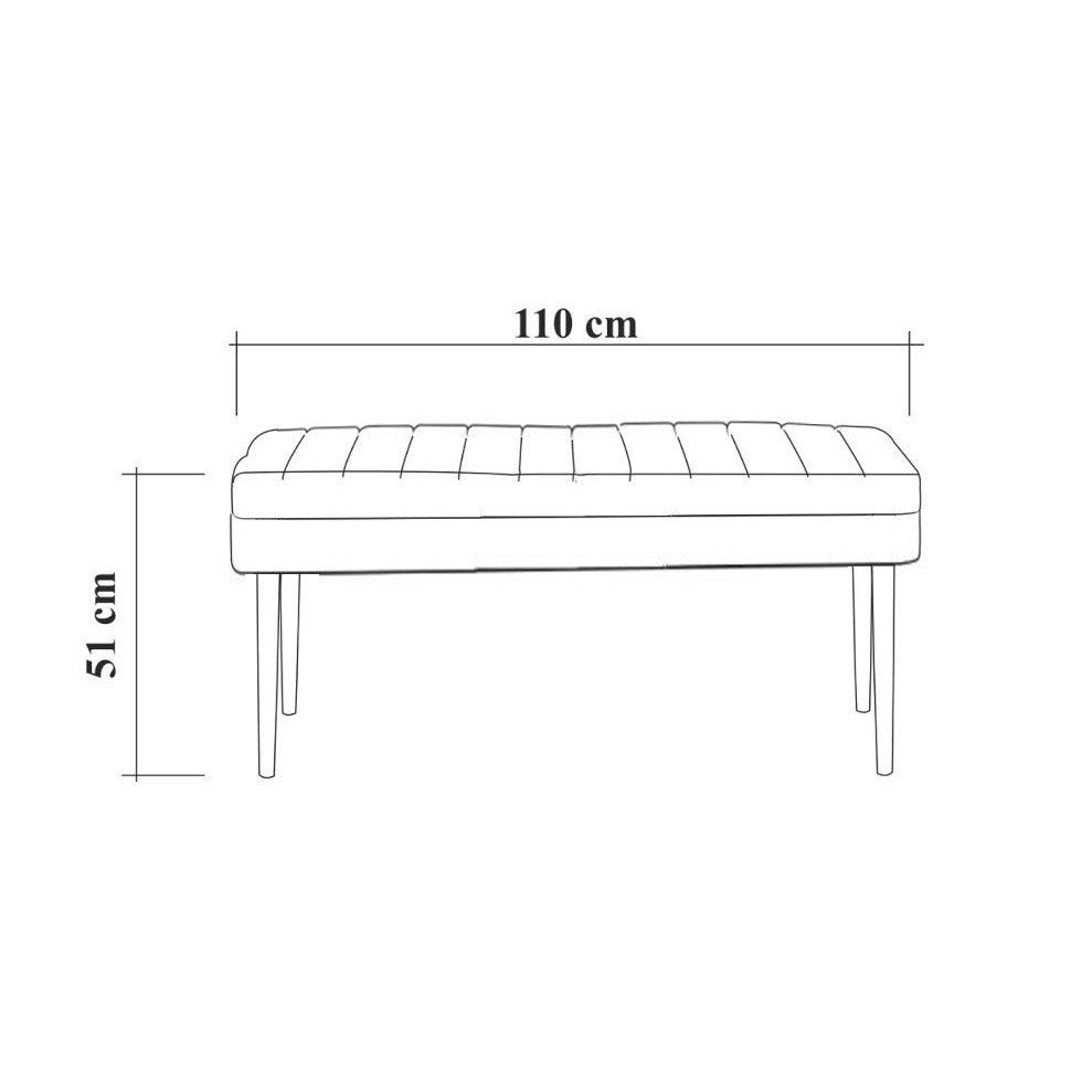 Banc Vina Bench Dark Blue, Walnut