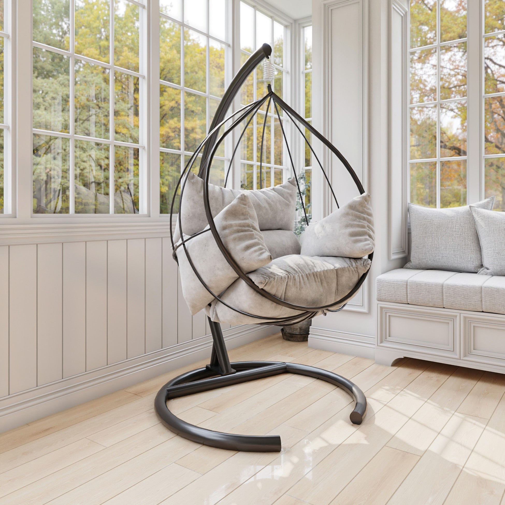 Chaise de balançoire unique de jardin Mavera - White, Anthracite