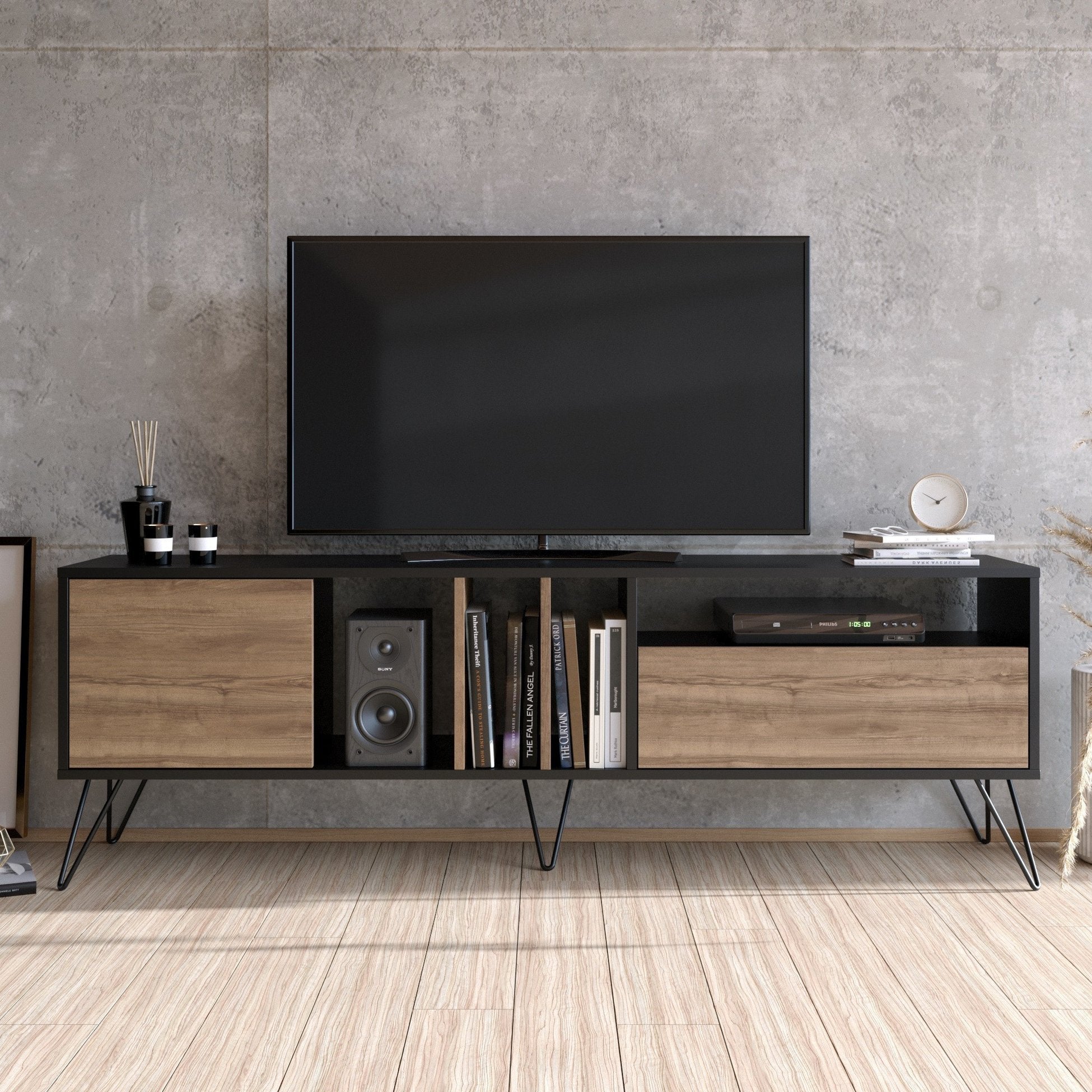 Meuble TV Mistico (180) - Walnut, Black