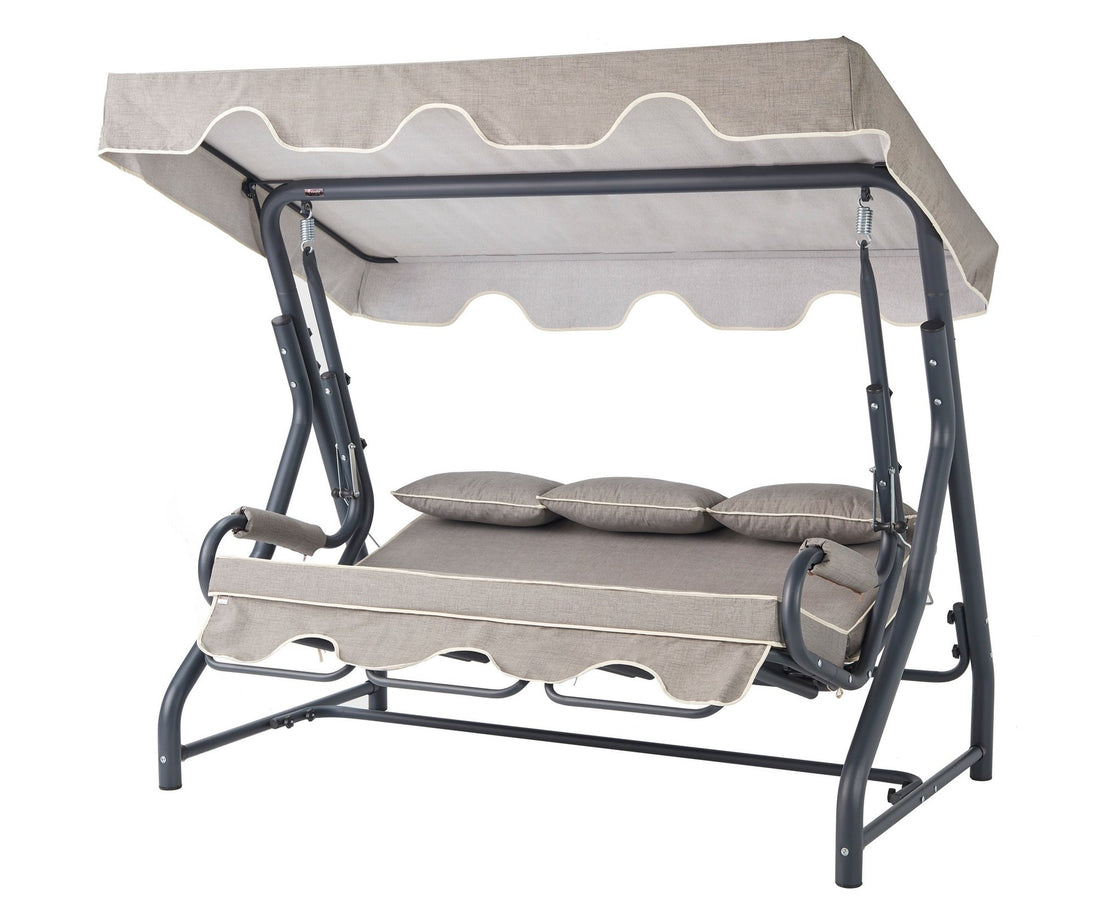 Chaise swing triple jardin Salvia - Anthracite, Grey