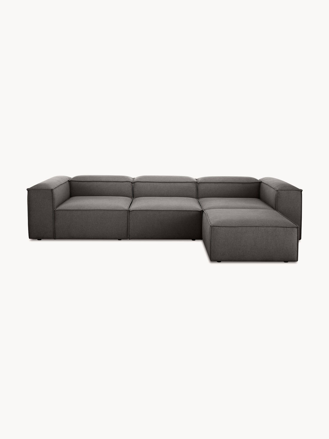 Canapé modulable 4 places en Lin avec pouf Frid