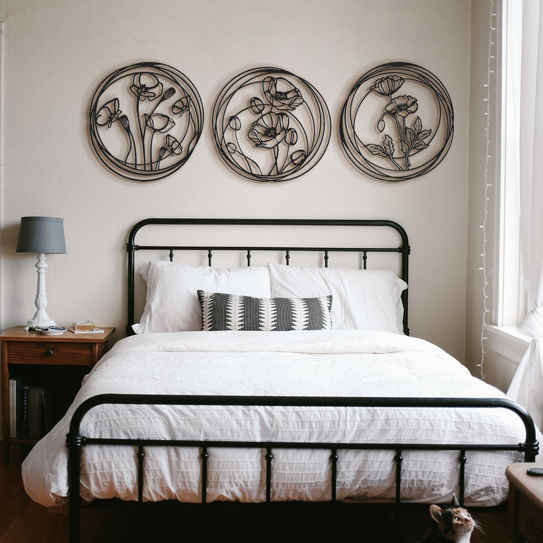 Accessoire mural en métal décoratif Poppy Flowers - APT356MS