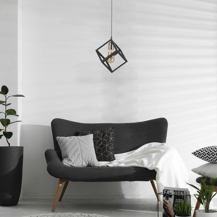 Lustre Kare Tekli Sarkıt Siyaha Bakır