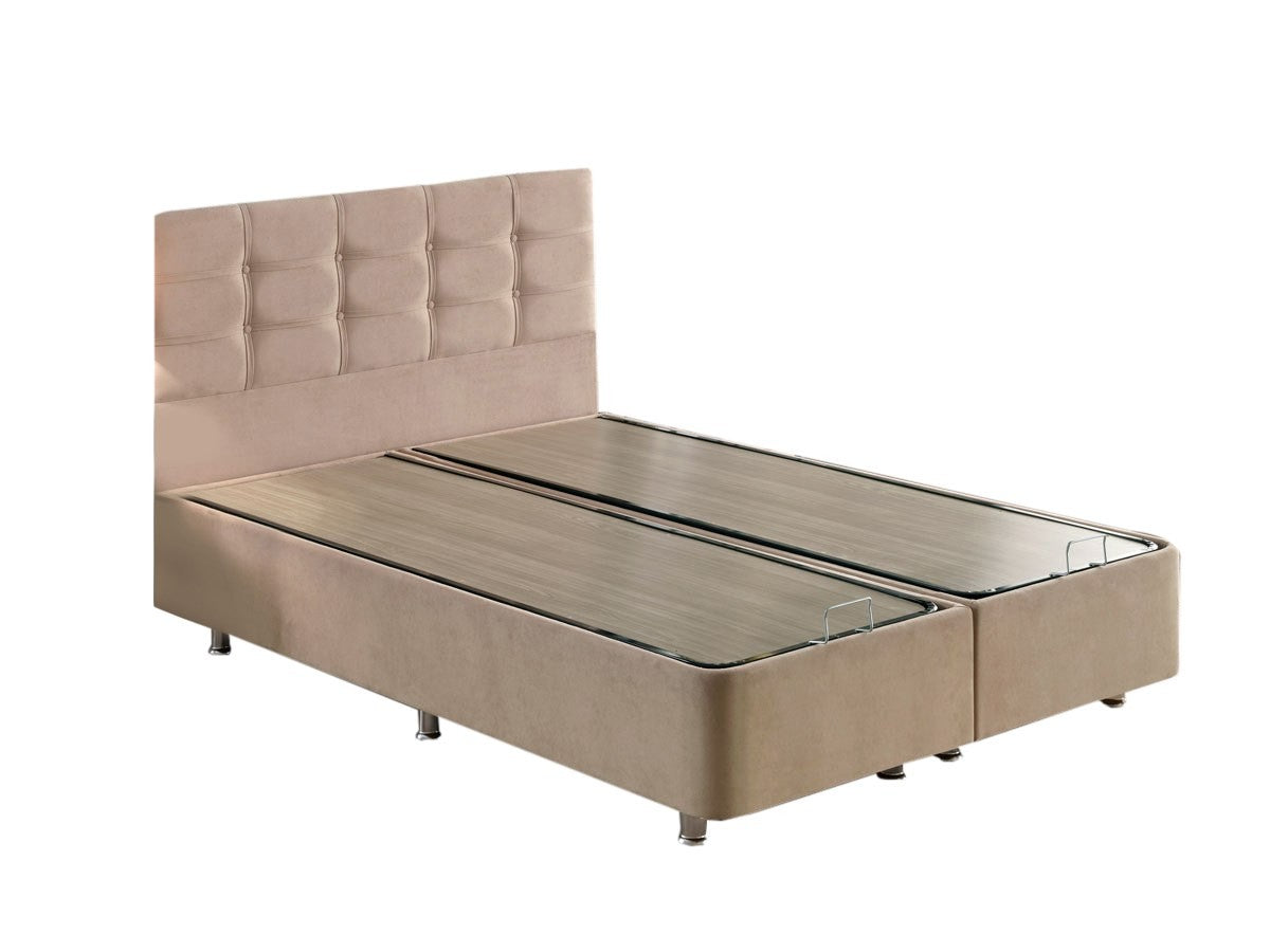 Base de lit double et tête de lit Ela Double - Light Brown (180 x 200)