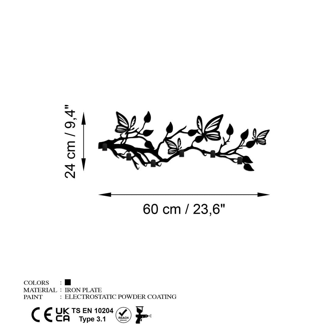 Crochet mural en métal Butterfly World