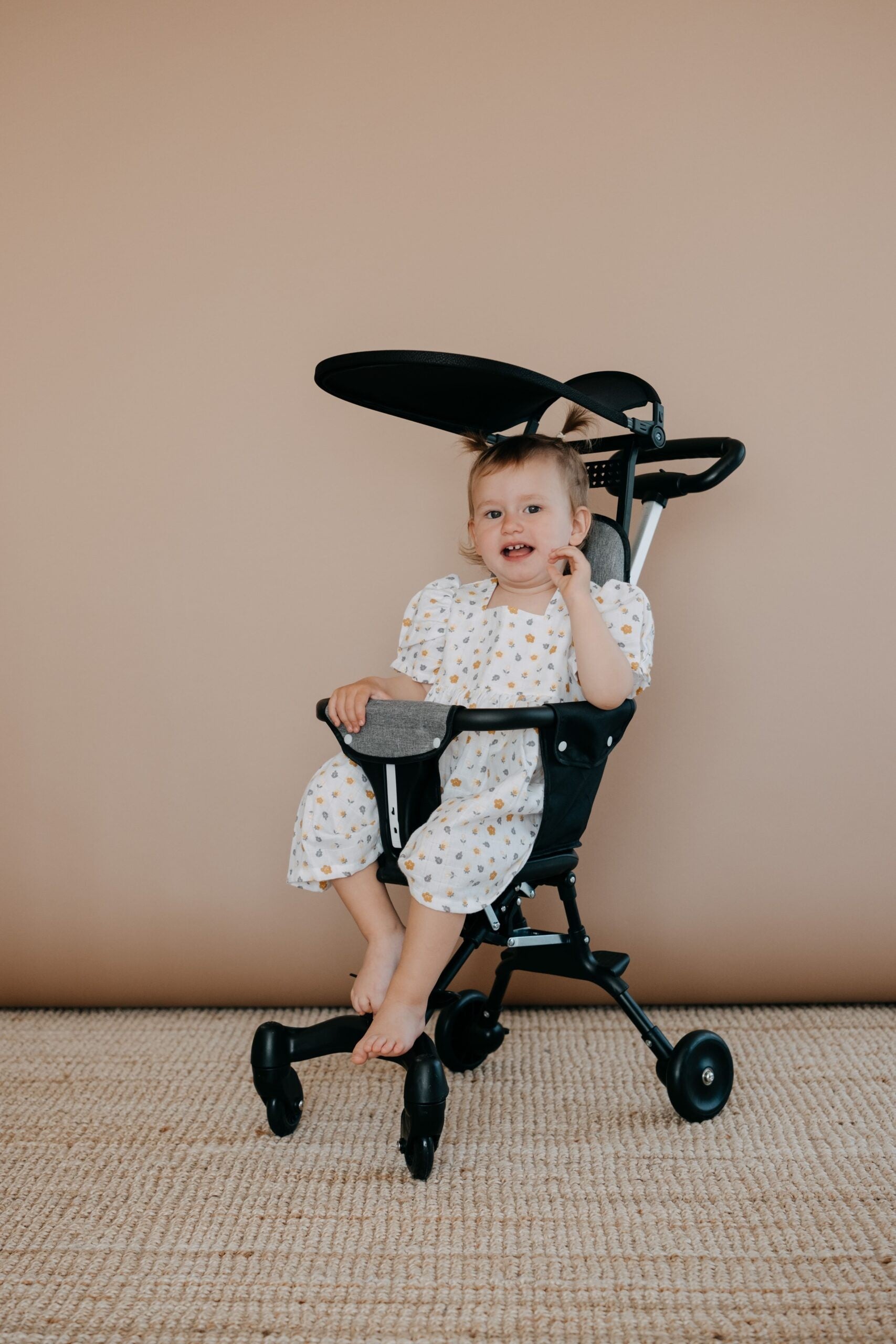 Poussette légère et pliable bidirectionnelle poussoir pare-soleil bébé anti-renversement à quatre roues