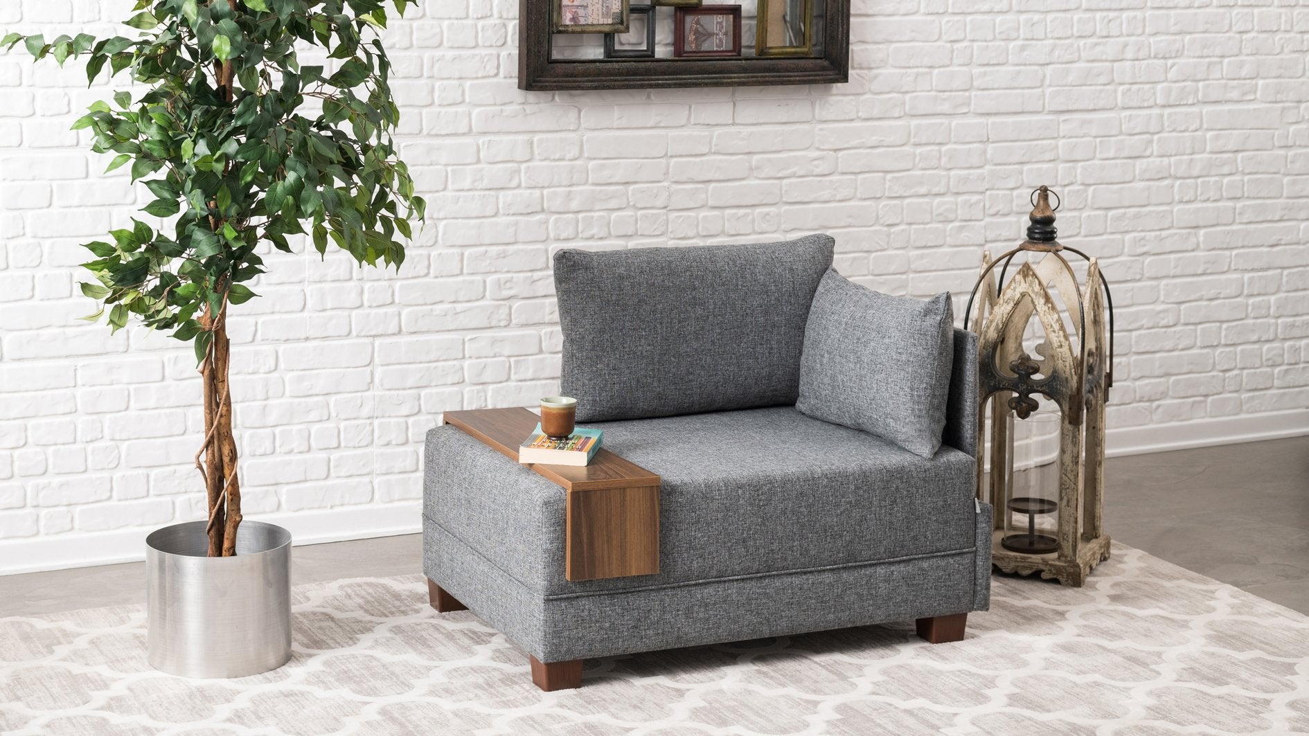 Canapé 1 place Fly Armchair Right - Grey