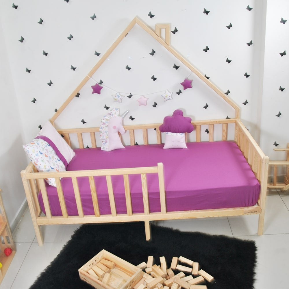 Lit cabane enfant Defne ,bois 90x190cm