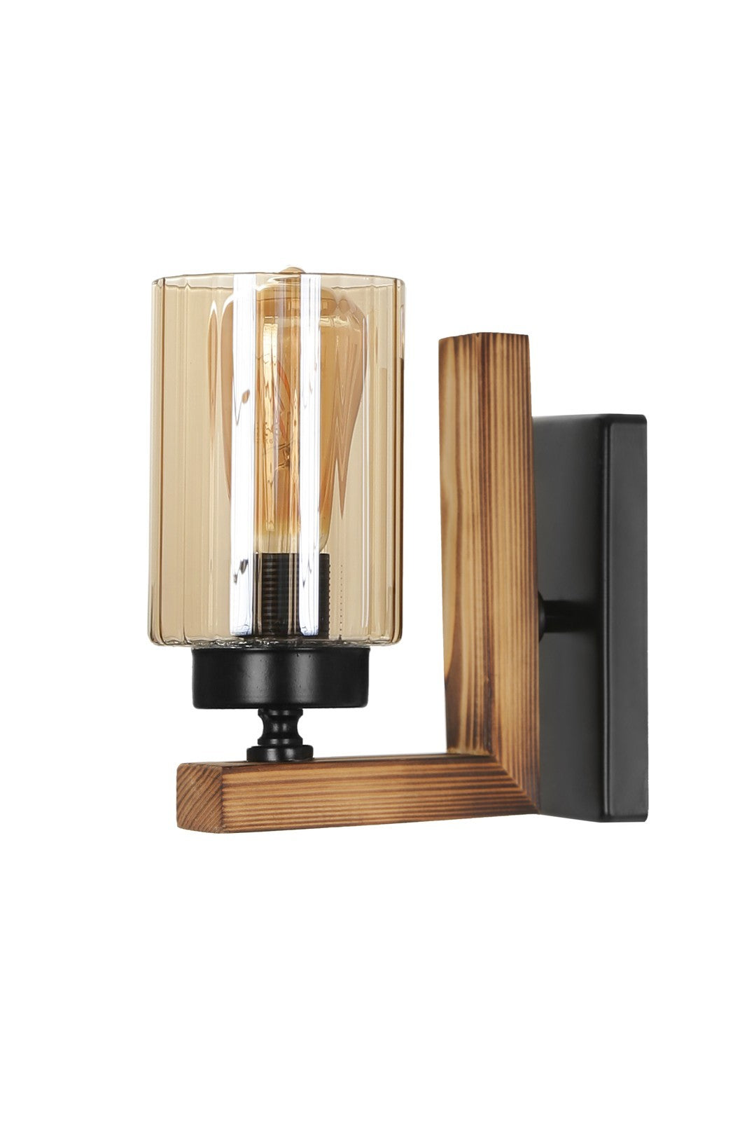 Applique Linda avec cylindre en verre miel brûlé