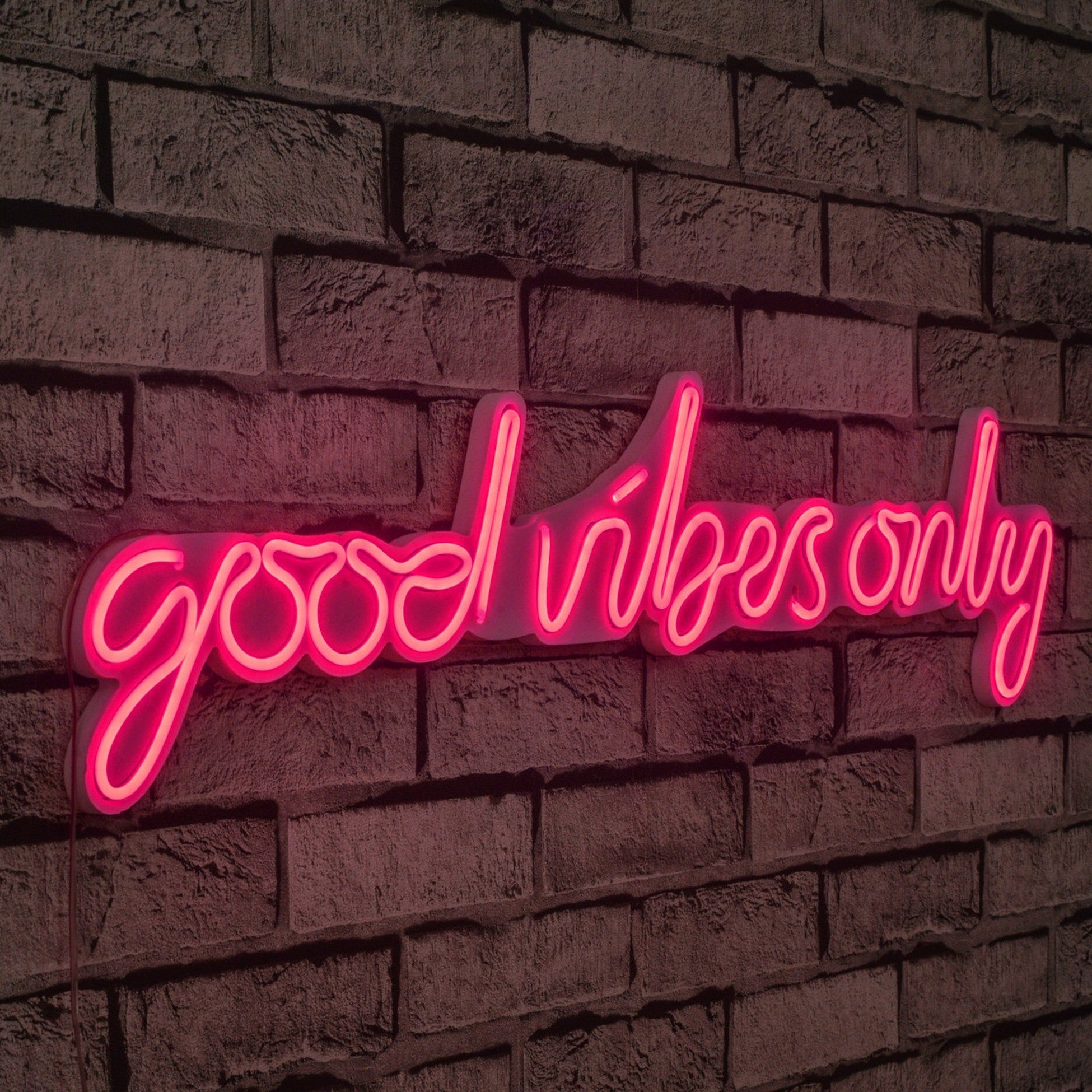 Éclairage LED en plastique décoratif Good Vibes Only - Pink