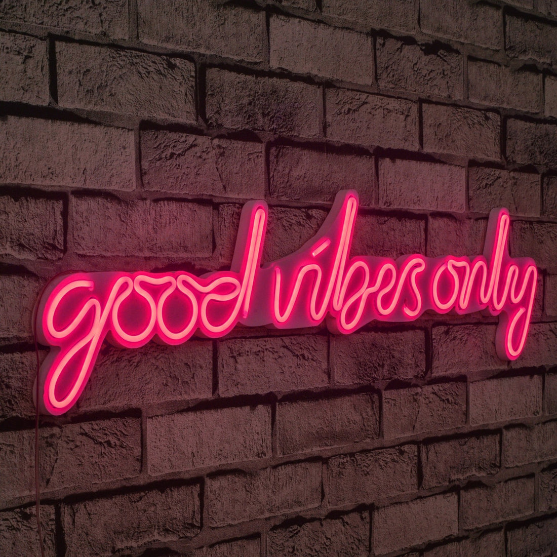 Éclairage LED en plastique décoratif Good Vibes Only - Pink