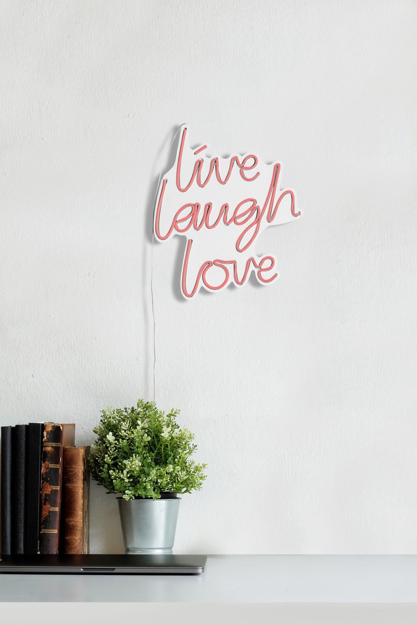 Éclairage LED en plastique décoratif Live Laugh Love - Pink