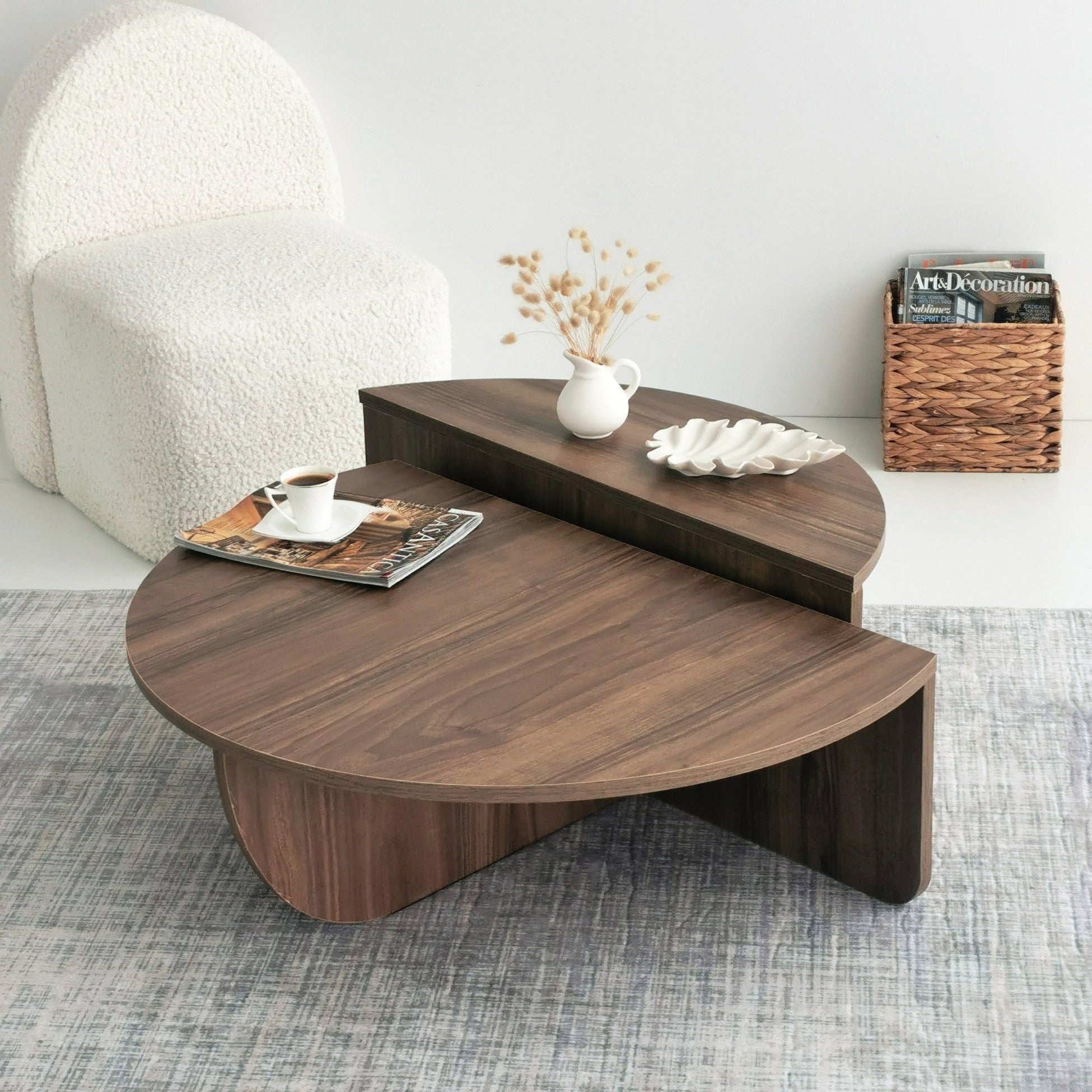 Set de 2 tables basses design Oatglow Noyer