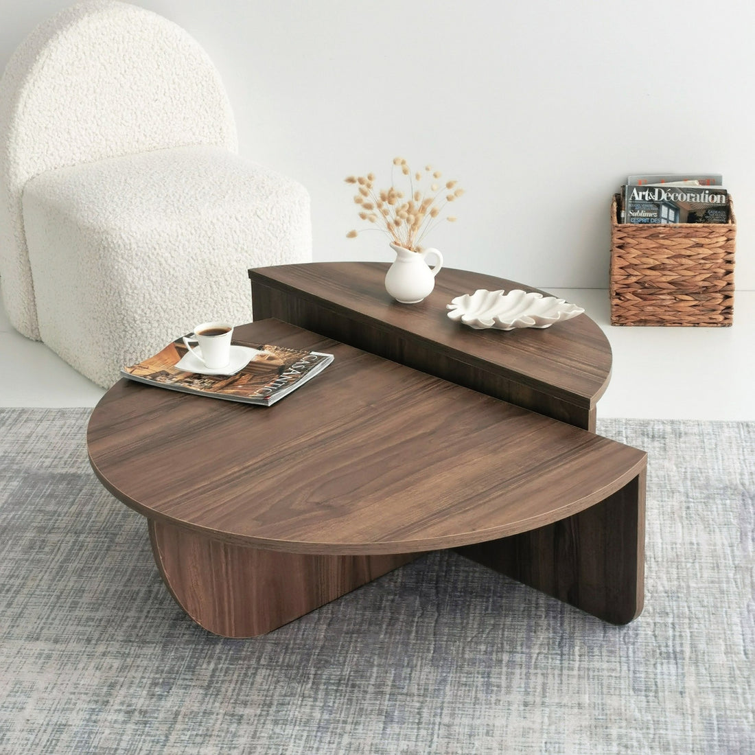 Set de 2 tables basses design Oatglow Noyer