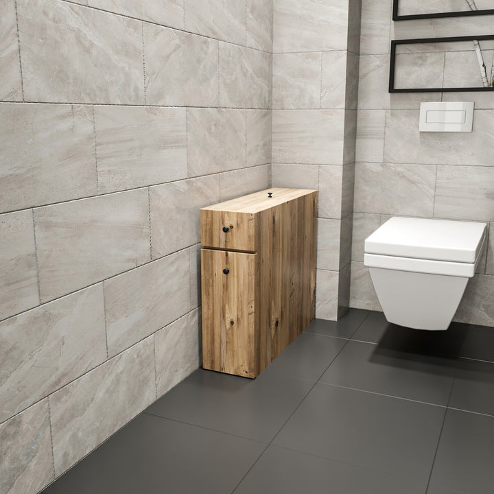Meuble de salle de bain Caleen avec tiroirs en noyer