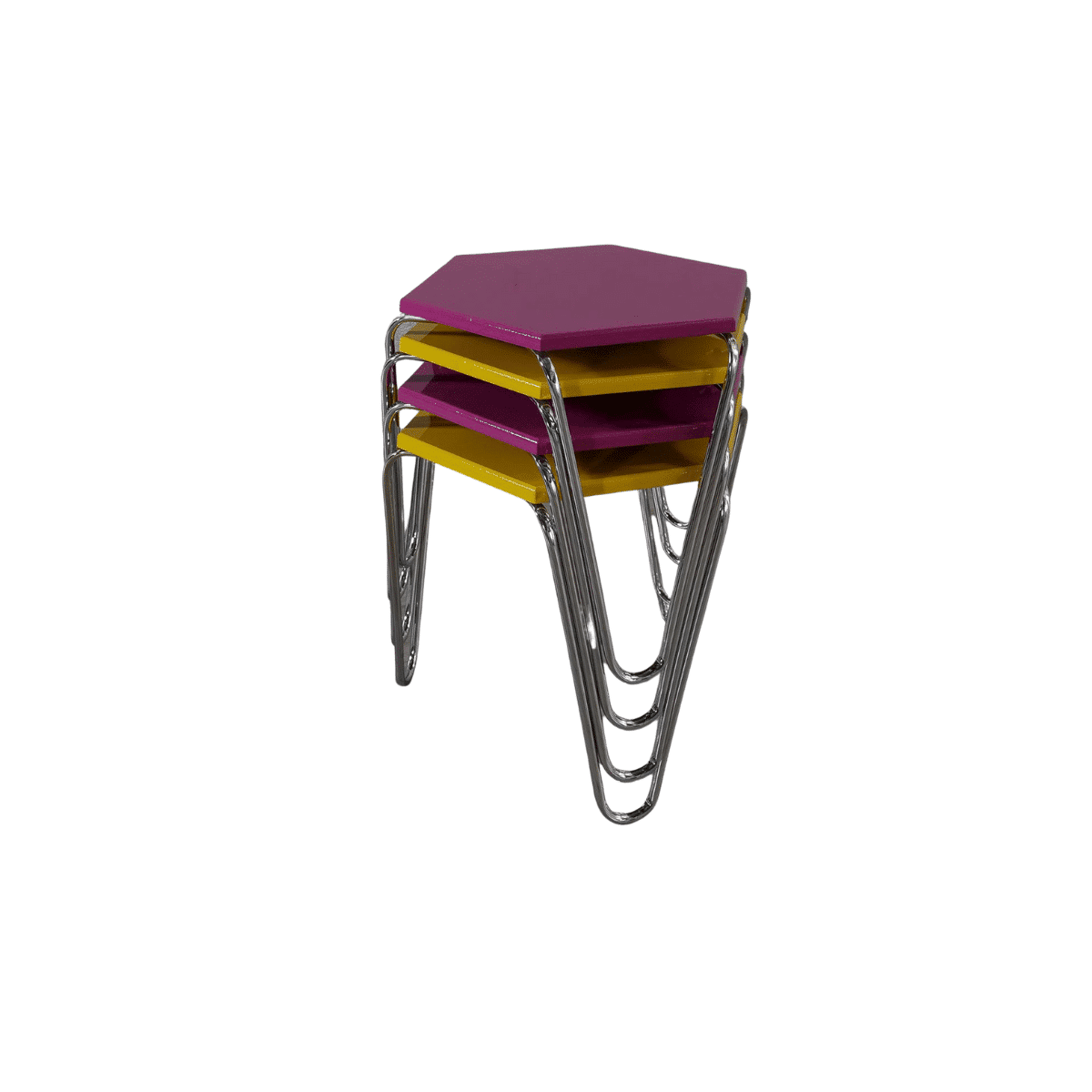 Piramit Table Gigognes Violet Jaune