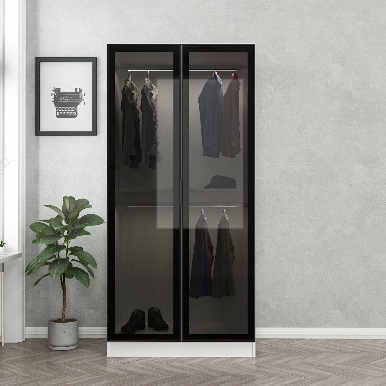 Armoire Kale Glass Black - 210