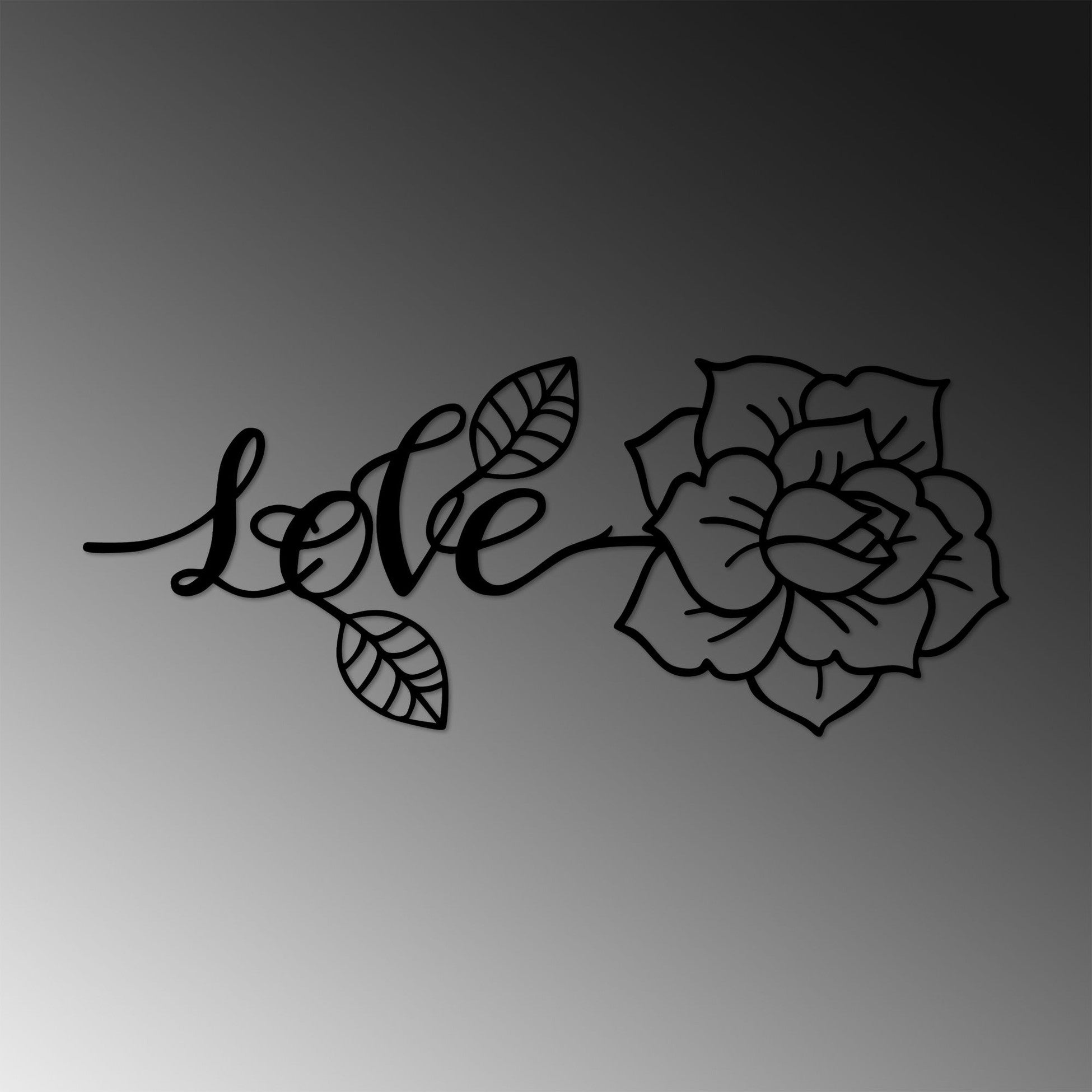 Accessoire mural en métal décoratif Love And Flower