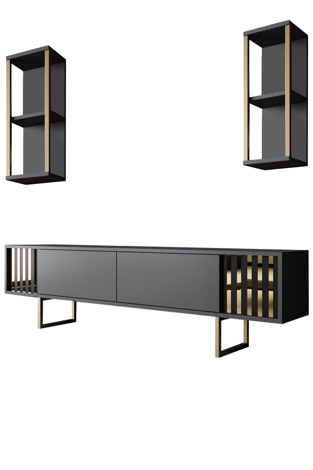 Ensemble de meubles de salon Gold Line - Anthracite, Gold
