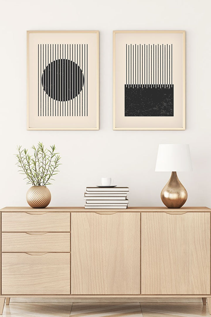 Peinture MDF encadrée décorative (2 pièces) Huhu82 - 50 x 35