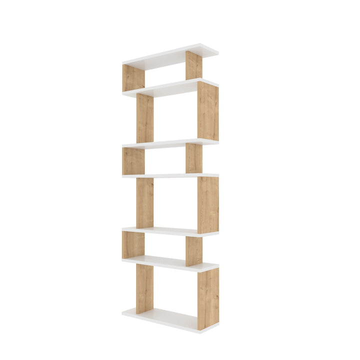 Étagère à livres Bates - White, Oak