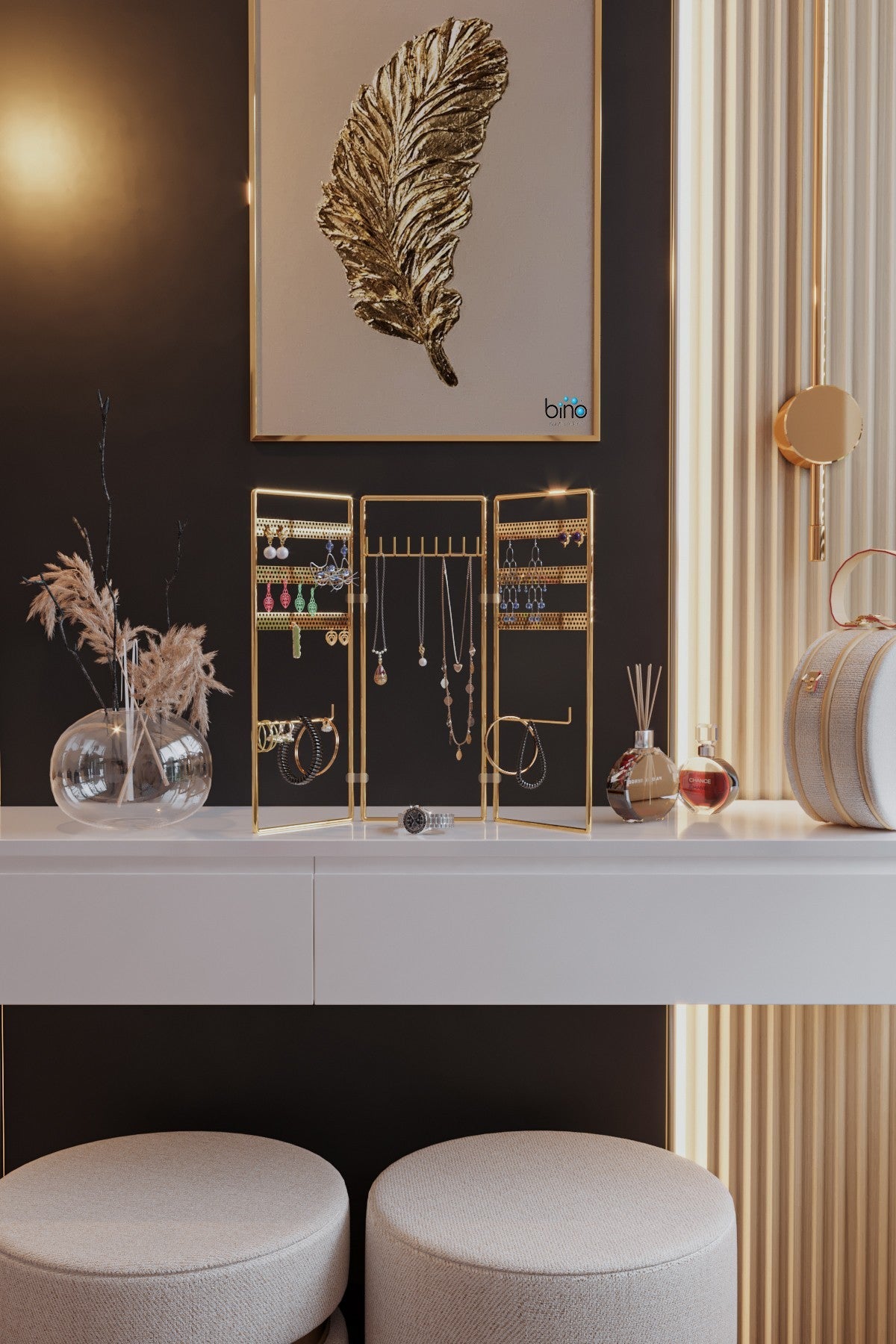 Organisateur de présentoir à bijoux 3'lü Takı Standı