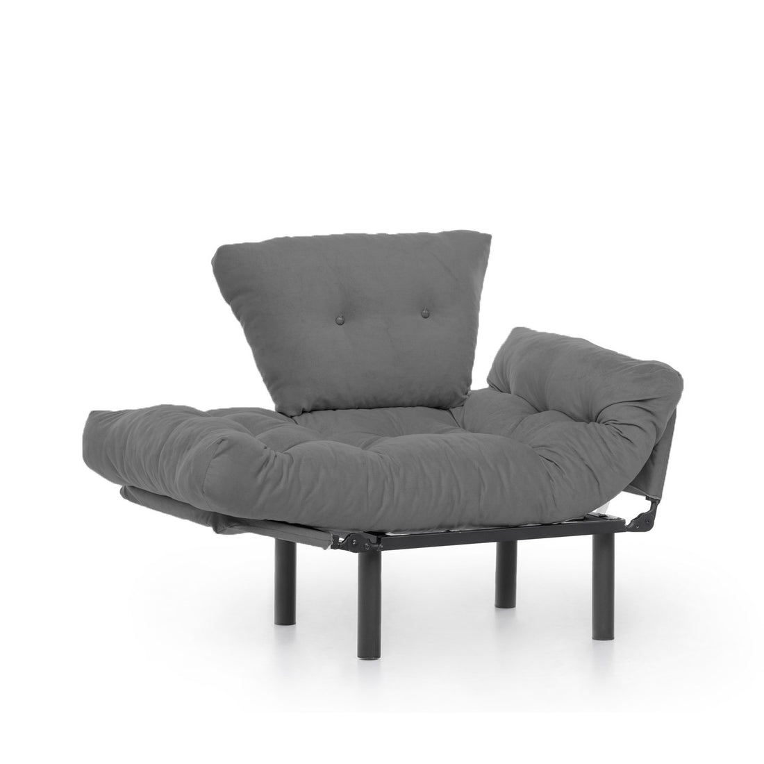 Canapé 2 places transformable en lit tissu Gris v2 Nitta155 cm