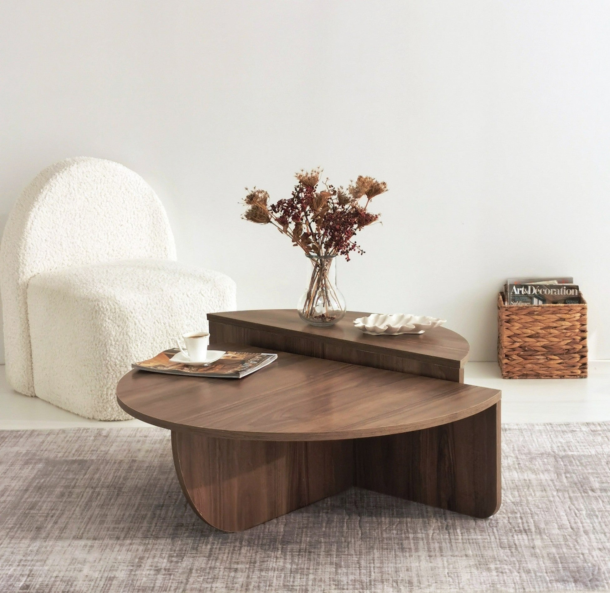 Set de 2 tables basses design Oatglow Noyer