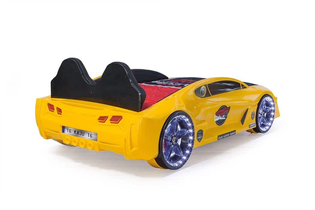 LIT ENFANT VOITURE ROUGE OU BLANCHE EFFETS SONORES ET LED - MoonFull