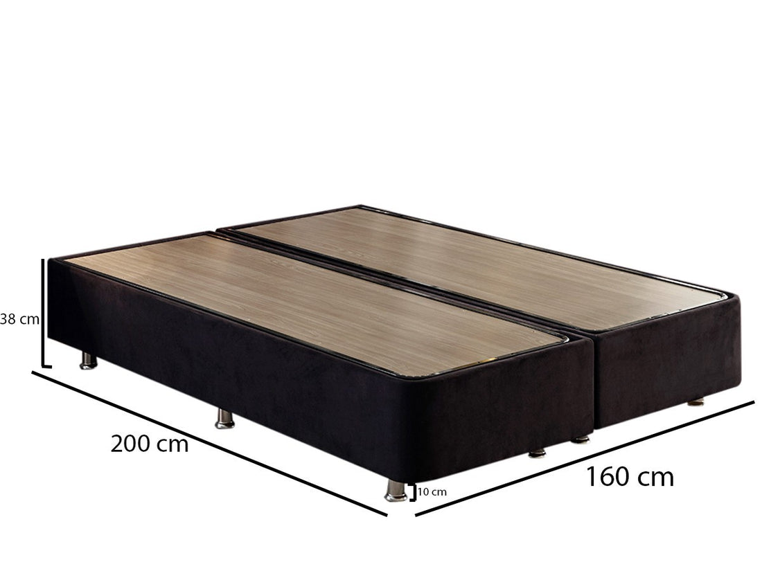 Base de lit double Ela Double - Black (160 x 200)