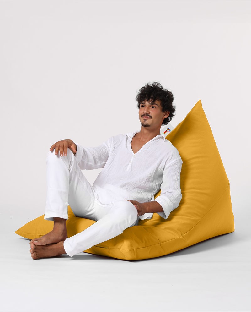 Sac de haricots de jardin Pyramid Big Bed Pouf - Yellow