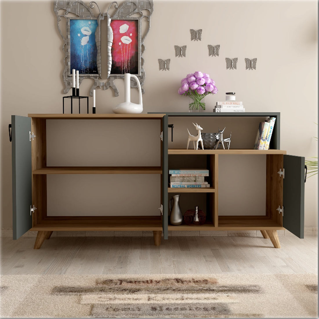 Console Luzzi - Walnut, Anthracite
