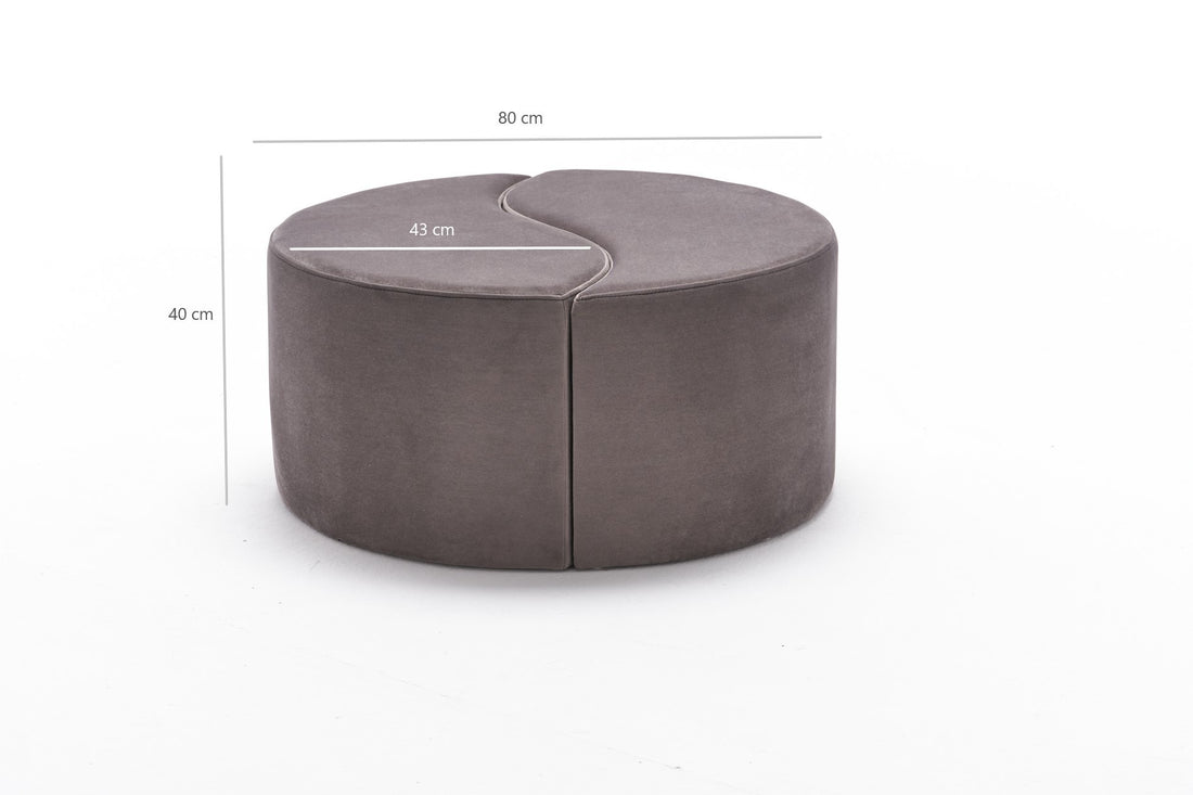 Lot de 2 poufs puzzle Ratsel L43xH40cm Velours Taupe