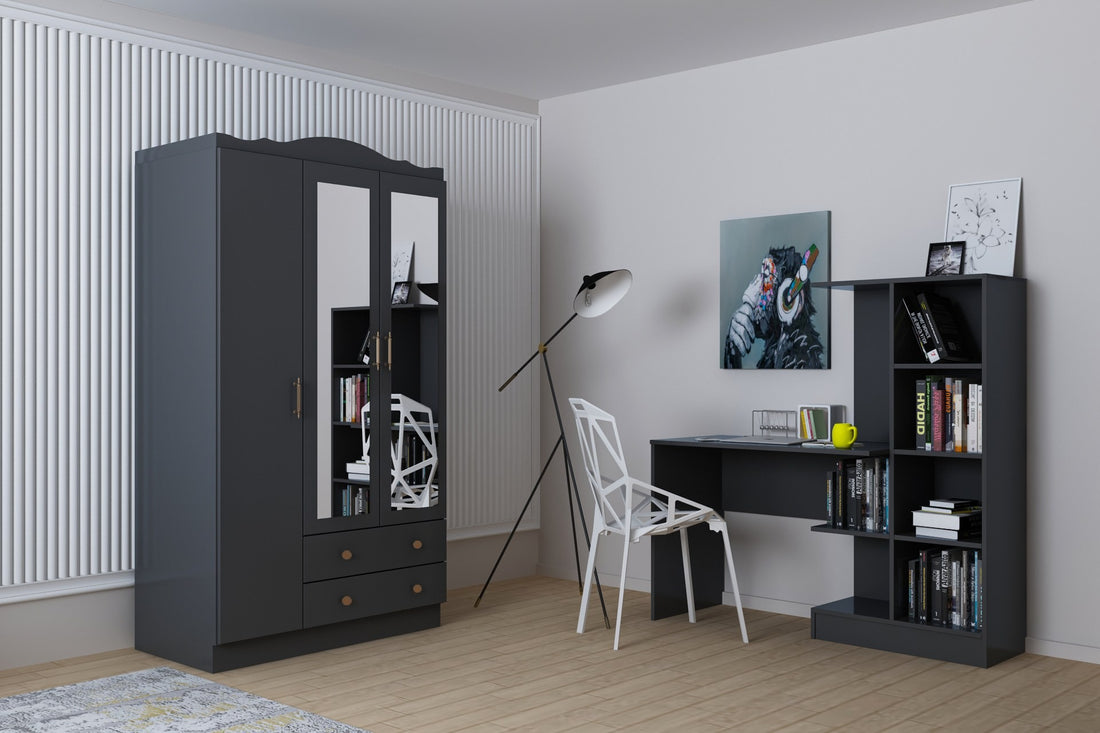Ensemble de chambres jeunes Lavinia 003 - Anthracite