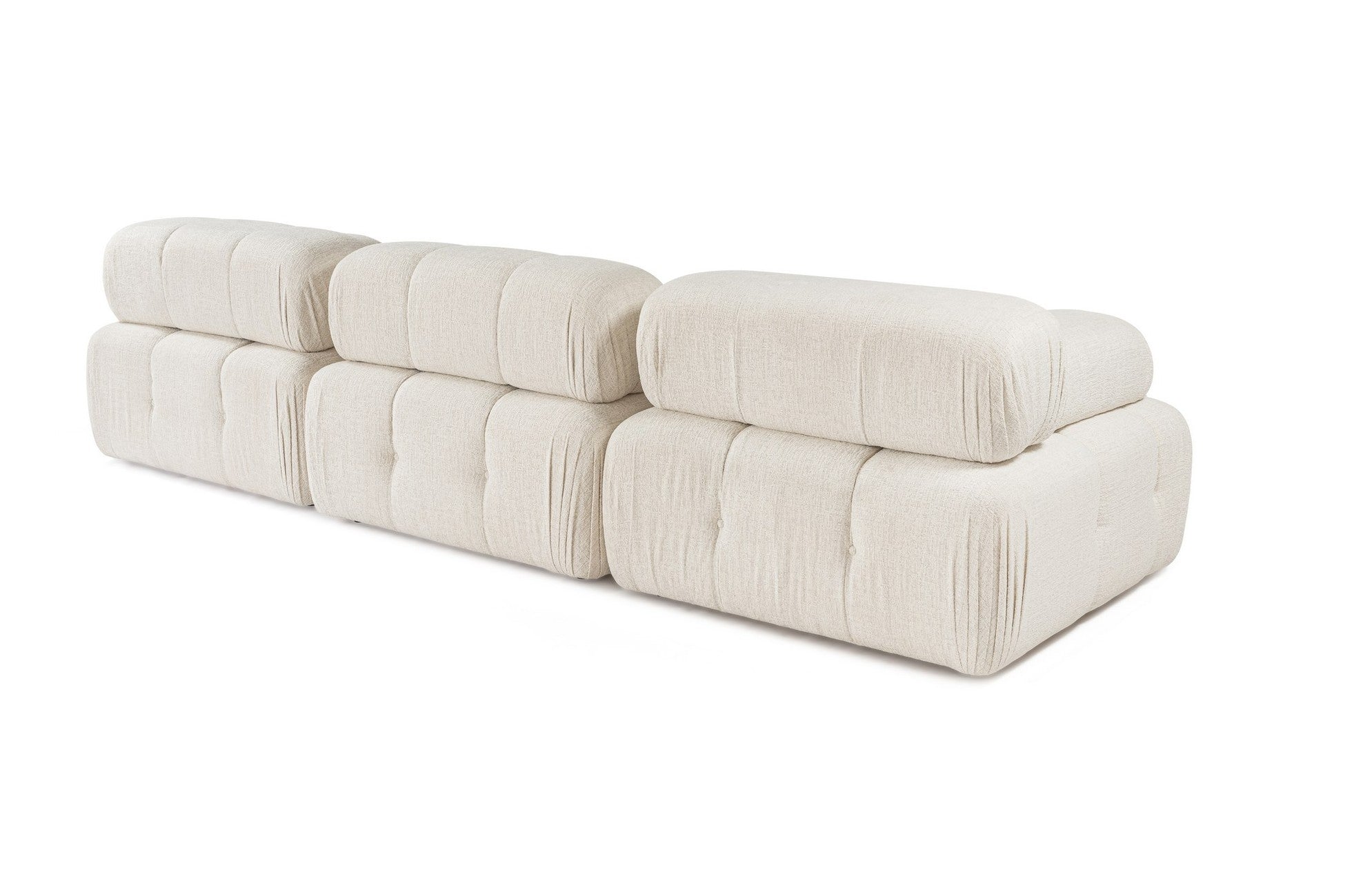 Canapé d'angle Doblo 3 Seater with Pouffe ( L1-O1-1R-Pouffe) - Cream