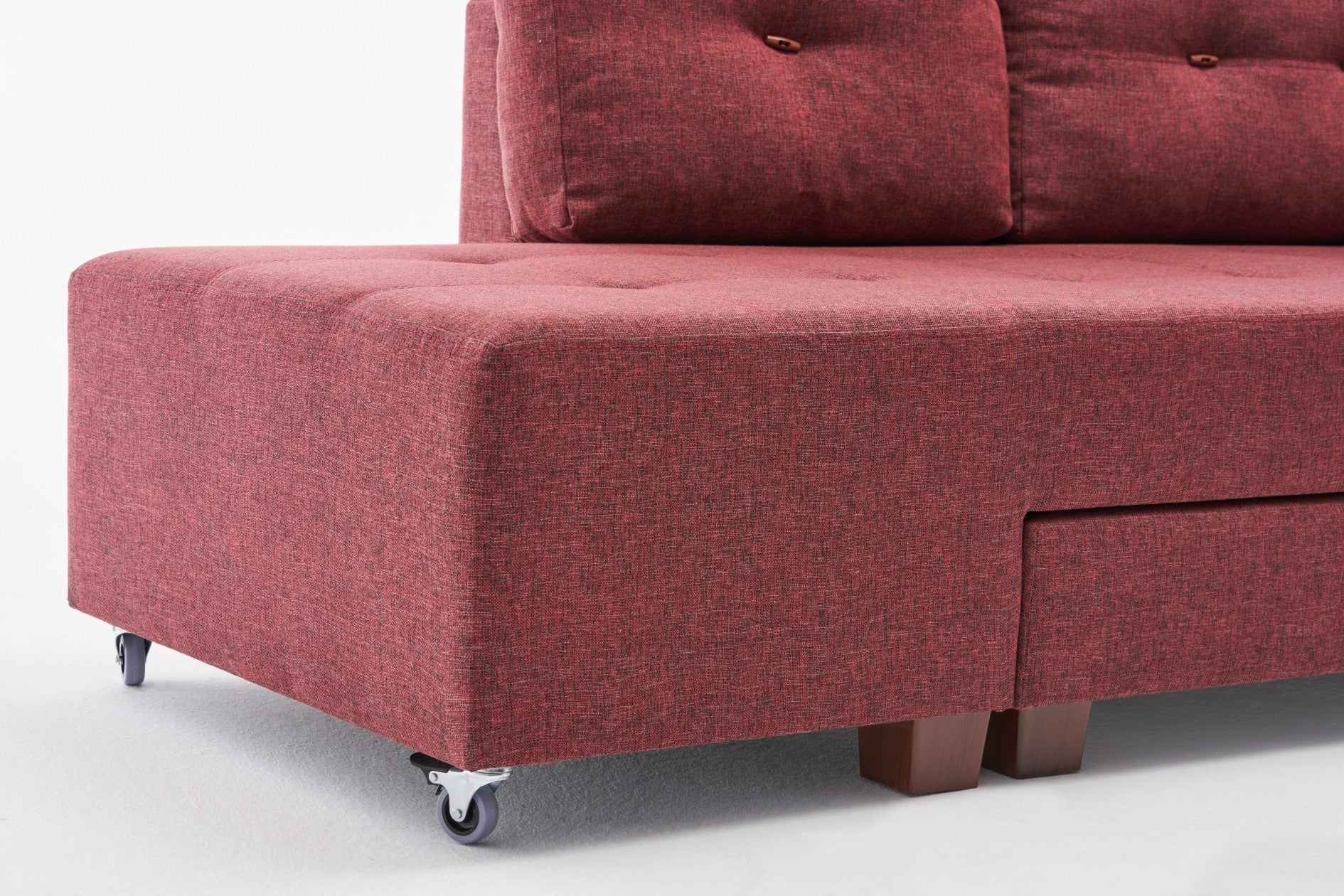 Canapé d'angle Manama Corner Sofa Bed Right - Claret Red