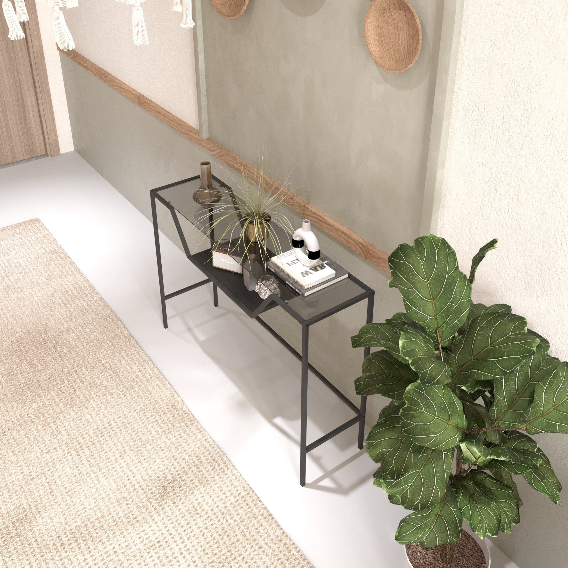 Console Lala - Black, Smoked Glass