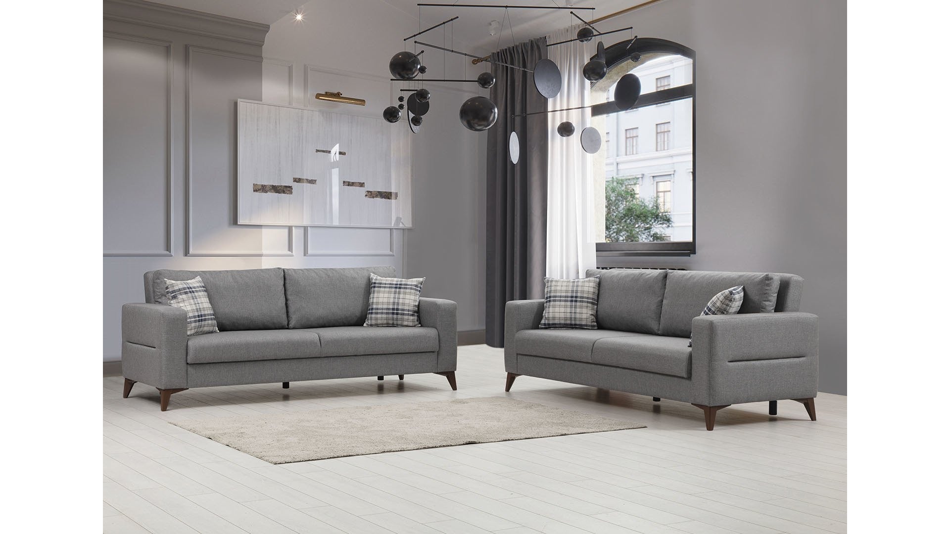 Canapé Kristal 3+3 - Dark Grey